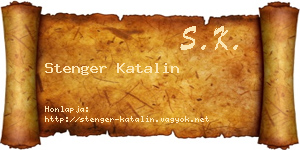Stenger Katalin névjegykártya